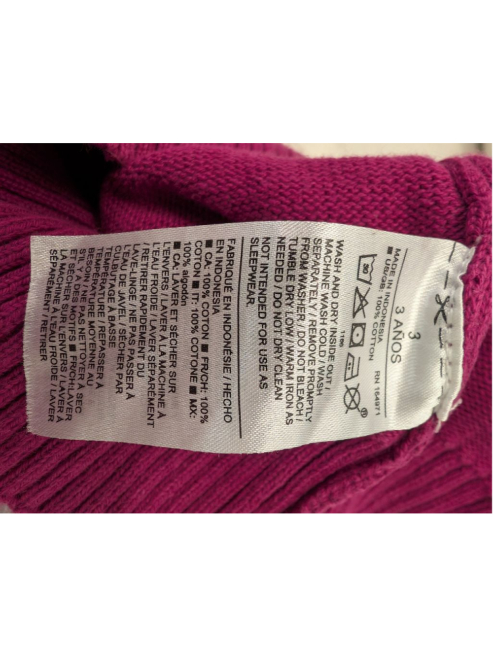 Girls Janie and Jack Maroon & White Fair Isle Sweater 3T Ruffle Bib Turtleneck - Picture 6 of 6